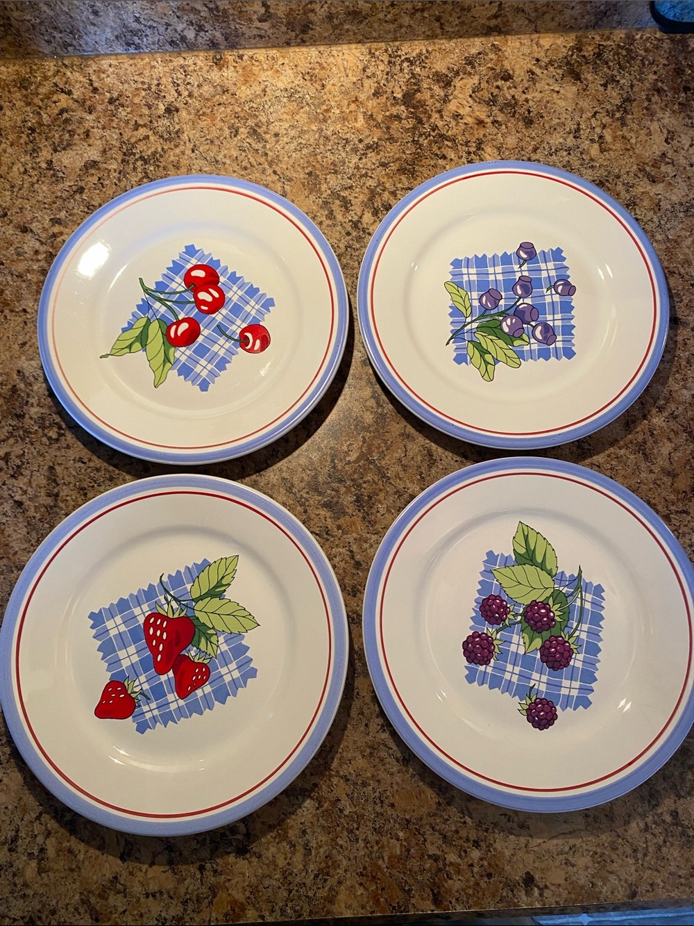 Vintage 90s Crate & Barrel “Berry Patch” set of 4 by Julia Bullmore